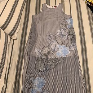 Vince Camuto Maxi dress lined black navy blue grey, XL